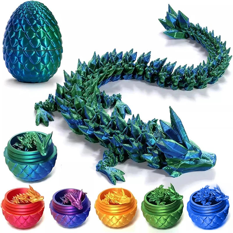 FlexiDragon Trending 3D Printed Articulated Egg Fidget